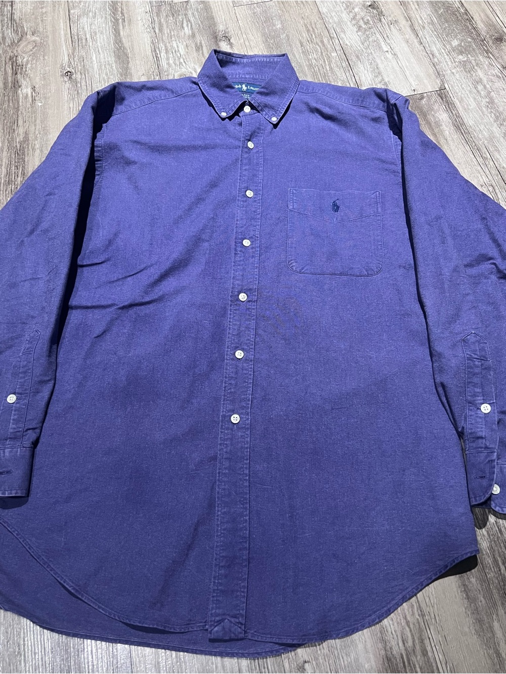 Ralph Lauren Blake 100% Cotton purple button up long sleeve shirt Size M